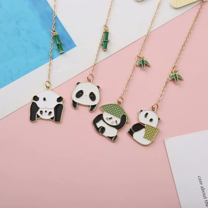 Cute Panda Metal Chain Bookmark