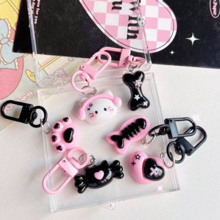 Black Pink Cute Shaped Bag Pendant
