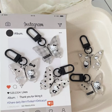Hello Kitty Transparent Butterfly Pendant