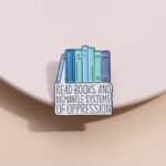 Bookworm Enamel Metal Brooch Pin - Image 2
