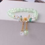 Colourful Crystal Beaded Flower Shell Bracelet