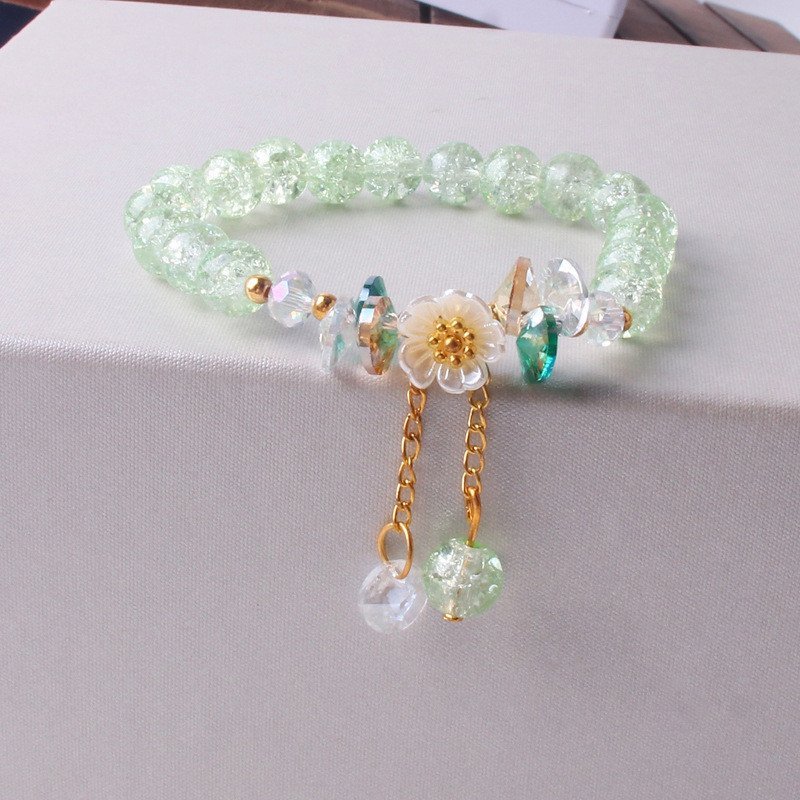 1089747683-619903790-1.jpg Colourful Crystal Beaded Flower Shell Bracelet - Image 1