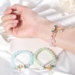 Colourful Crystal Beaded Flower Shell Bracelet - Image 3