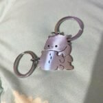 Couple Cuddling Cat Keyring Set - Image 2