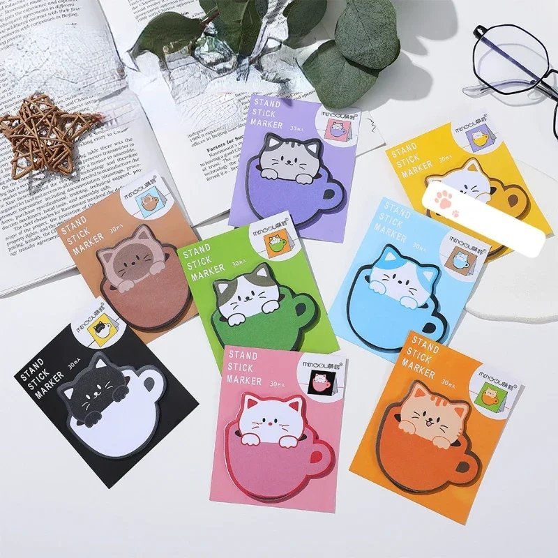 1130052937-1199659129-1.jpg Cute cup cat sticky note - Image 1