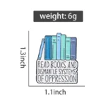 Bookworm Enamel Metal Brooch Pin - Image 4