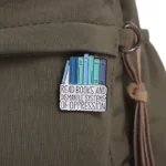 Bookworm Enamel Metal Brooch Pin - Image 3