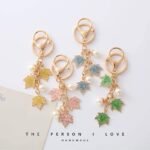 Maple Leaf Pearl Keychain