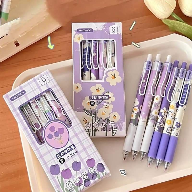FB_IMG_1723056800115-1.jpg 6pcs/set Tulip Daisy gel pens - Image 1