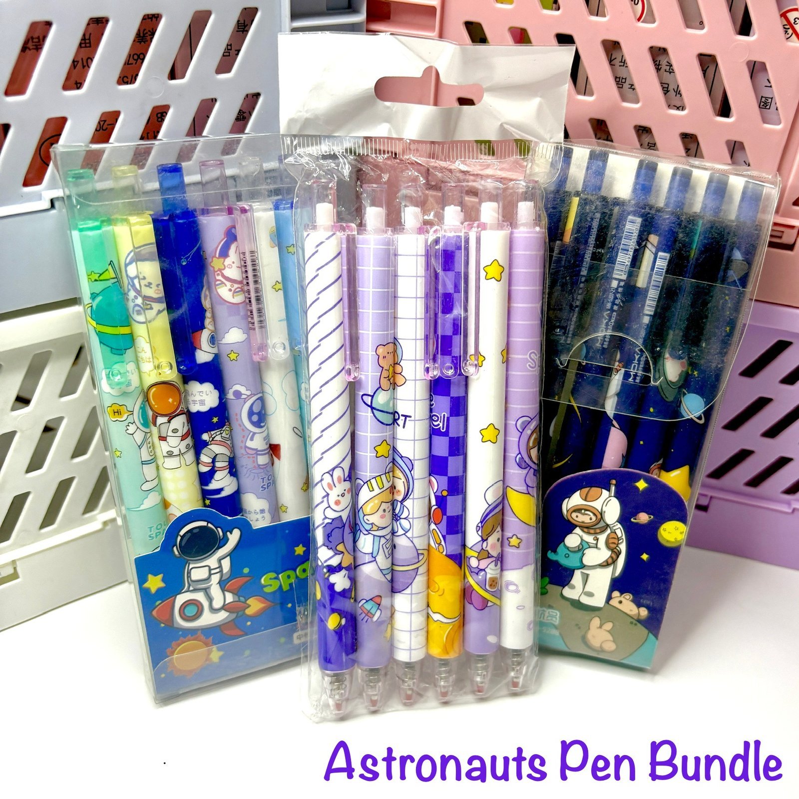 IMG_0389.jpeg Astronaut Theme Gel Pen Bundle – 3 Sets (18 pcs, 0.5mm) - Image 1
