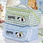 Cute Puppy Grid Multi Pocket Pencil Case - Image 2