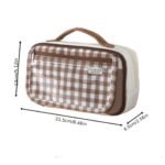 Large Capacity Grid Pencil Case with Transparent Front Pocket - Image 5