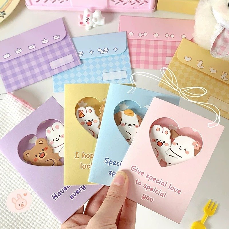 IMG_1248.jpeg Cute Bunny Bear Dog Cuddle Greeting Card - Image 1