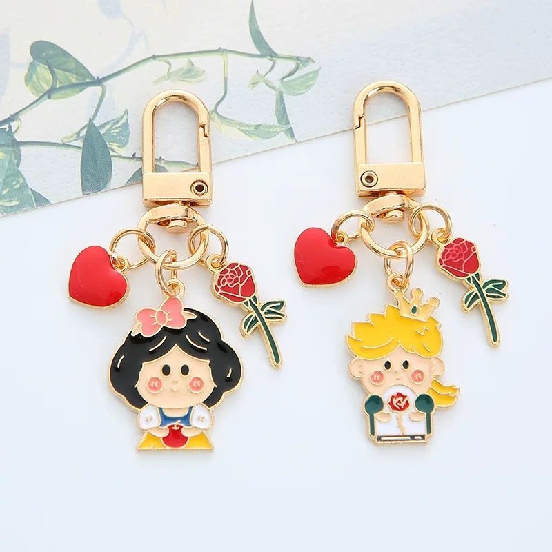 IMG_7103.jpeg Cute Snow White & Little Prince Metal Keychain - Image 1