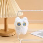 Cute White Cat Plush Bag Pendant - Image 2
