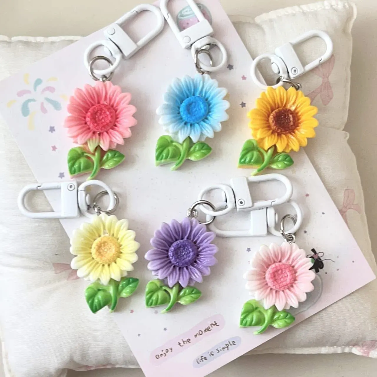 IMG_9217.webp Cute Sunflowers Bag Pendant - Image 1