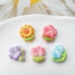 Pastel Resin Flower Cabochon Pendant