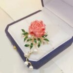 Pink Peony Flower Brooch - Image 3