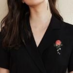 Pink Peony Flower Brooch - Image 6