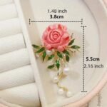 Pink Peony Flower Brooch - Image 4