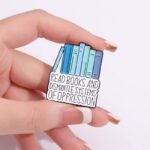 Bookworm Enamel Metal Brooch Pin