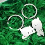 Couple Cuddling Cat Keyring Set - Image 5