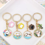 Panda Circle Metal Keyring - Image 2