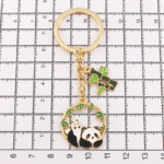 Panda Circle Metal Keyring - Image 3