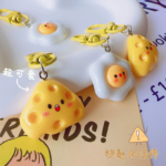 Cute egg cheese Bag Pendant - Image 2