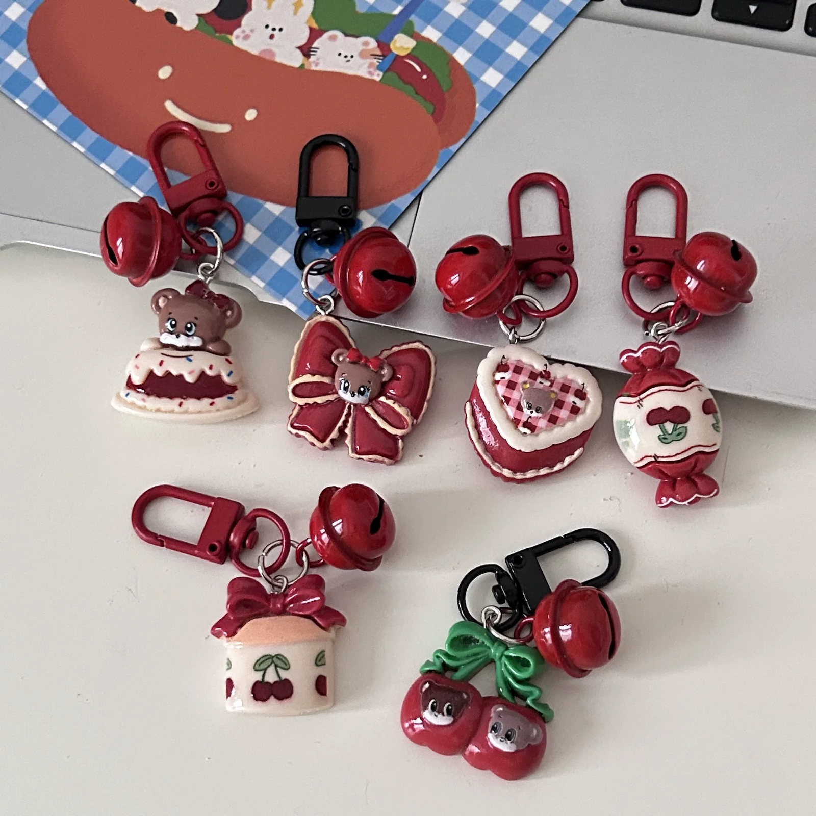 tb_image_share_1734701575990.jpg.png Cute Bear Red Berry Dessert Pendant - Image 1