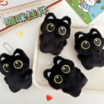 Cute Black Cat Plush Bag Pendant - Image 2
