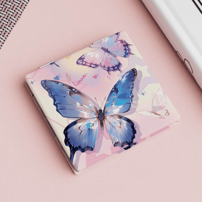 tb_image_share_1752762899668.jpg.png Blue Butterfly Aesthetic Pocket Mirror - Image 1