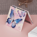 Blue Butterfly Aesthetic Pocket Mirror - Image 2
