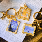 Van Gogh Claude Monet the stary night Shadow Metal Keyrings - Image 4