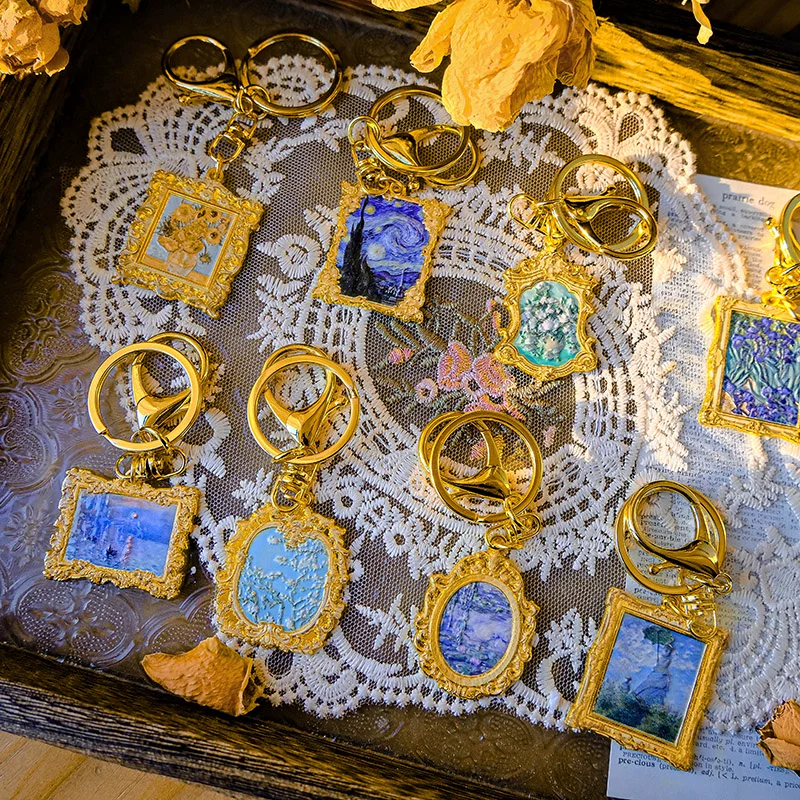 tb_image_share_1754152928292.jpg.png Van Gogh Claude Monet the stary night Shadow Metal Keyrings - Image 1