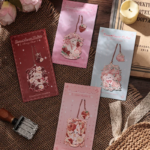 Cute Sweet Heart Pink Themed Cat Rabbit Bookmarks - Image 2